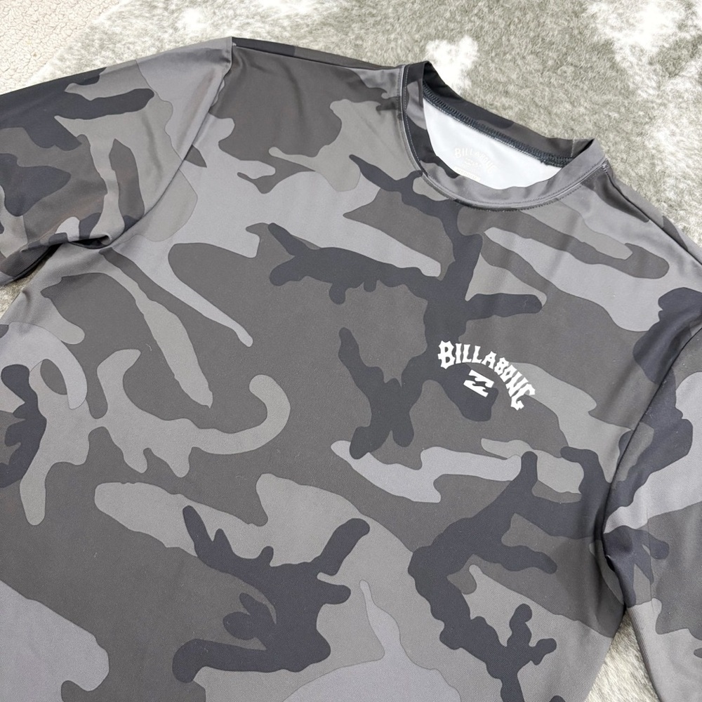 Billabong UV Surf Men's Camo Gray Shirt Medium - Picture 3 of 10